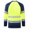 Leo Workwear Ruda Class 2 Long-Sleeved T-Shirt Hi-Vis Yellow / Navy